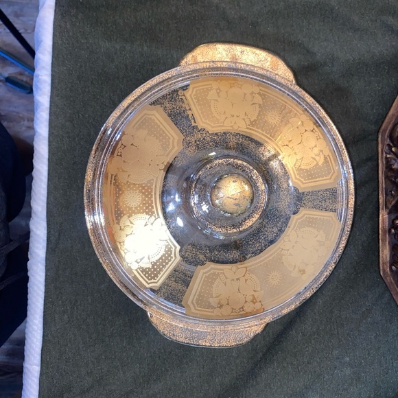 Vintage Fire King Culver Coronet Gold Gild 2 Quart Casserole Dish With Lid - Picture 1 of 11
